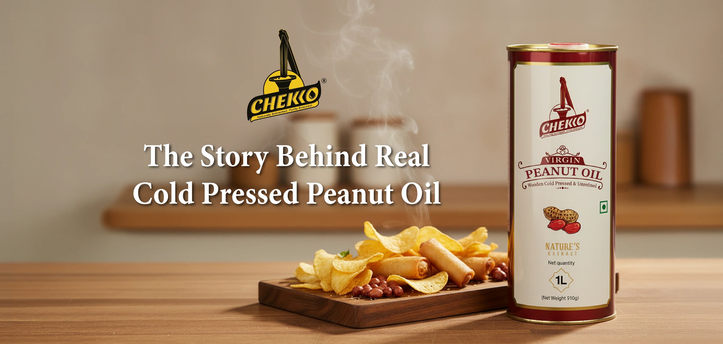 Chekko Virgin Peanut oil | Wooden cold pressed & unrefined 