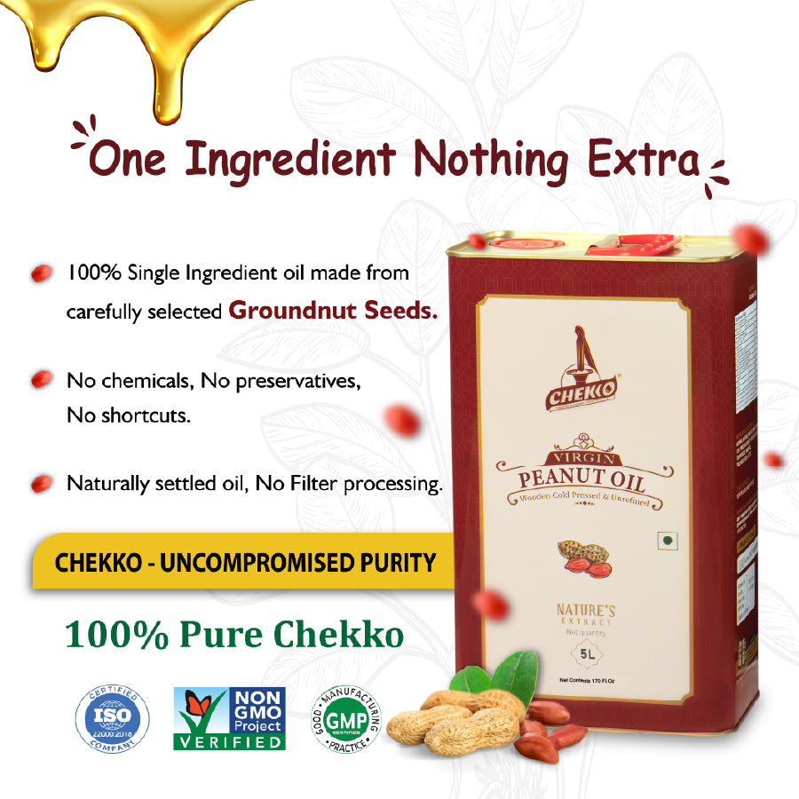 Chekko Cold Pressed Virgin Groundnut /Peanut Oil