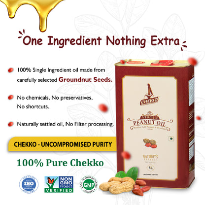 Chekko Cold Pressed Virgin Groundnut /Peanut Oil